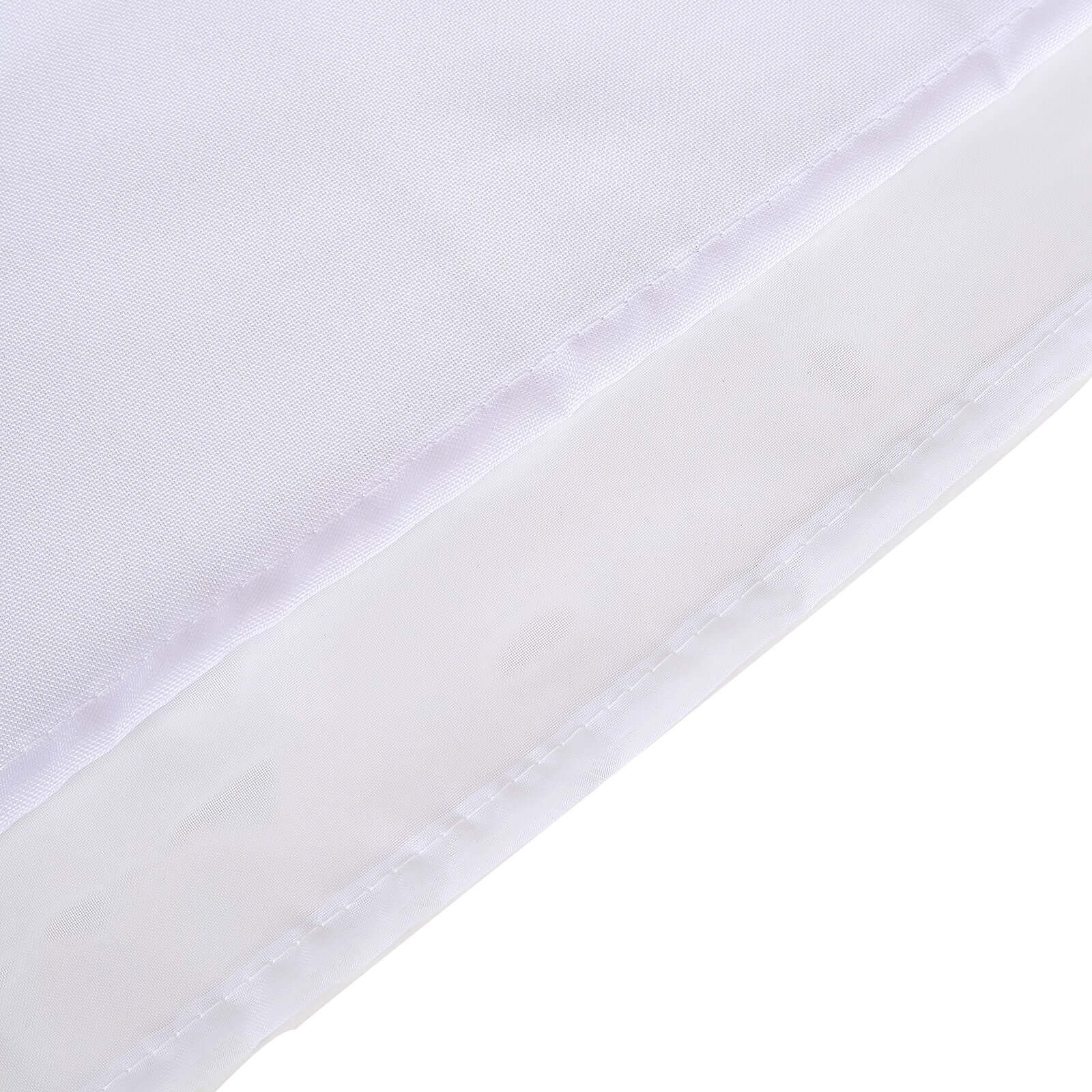 White Chiffon Polyester Event Curtain Drapes, Dual Layer Divider Backdrop Curtain Panels with Rod Pockets - 10ftx10ft