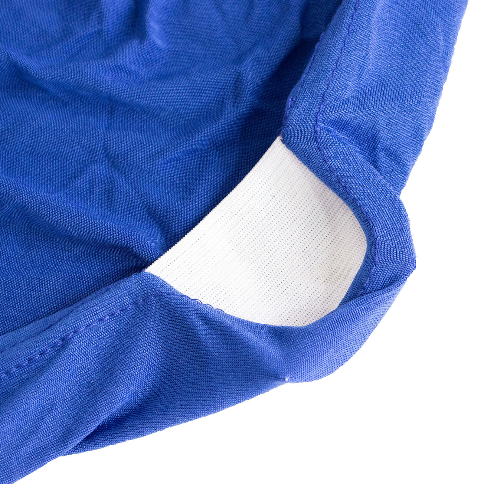 Stretch Spandex Chair Cover Royal Blue for Folding Chairs - Secure Fit Slipcover with Silver Rhinestone Buckled Sash Band