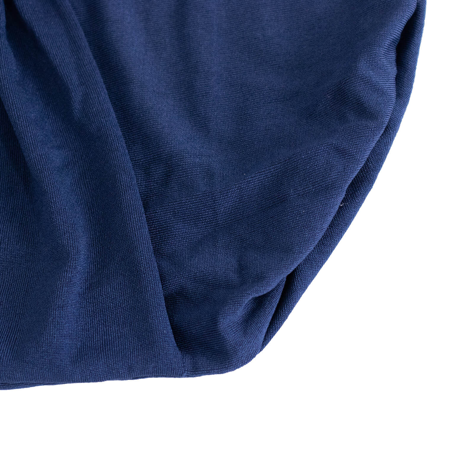 Spandex Chair Cover with Silver Rhinestone Buckled Sash Band Navy Blue - Stretch Fitted Slipcover