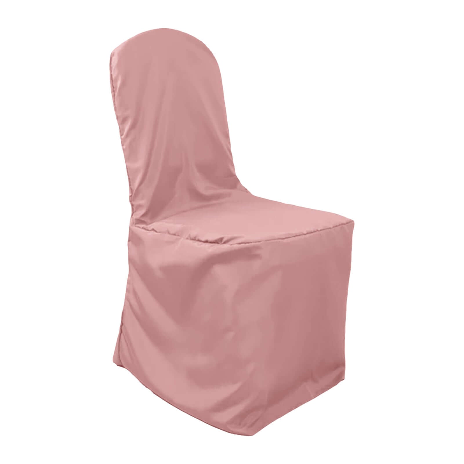 Polyester Slip On Banquet Chair Covers Dusty Rose - Stain-Resistant Reusable Durable Fabric
