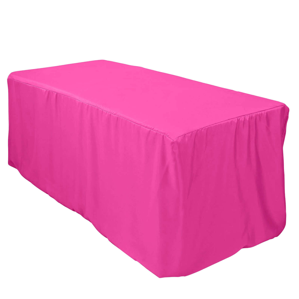 Fitted Polyester 72"x30" Rectangle Tablecloth Fuchsia - Durable Table Cover