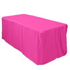 Fitted Polyester 72"x30" Rectangle Tablecloth Fuchsia - Durable Table Cover
