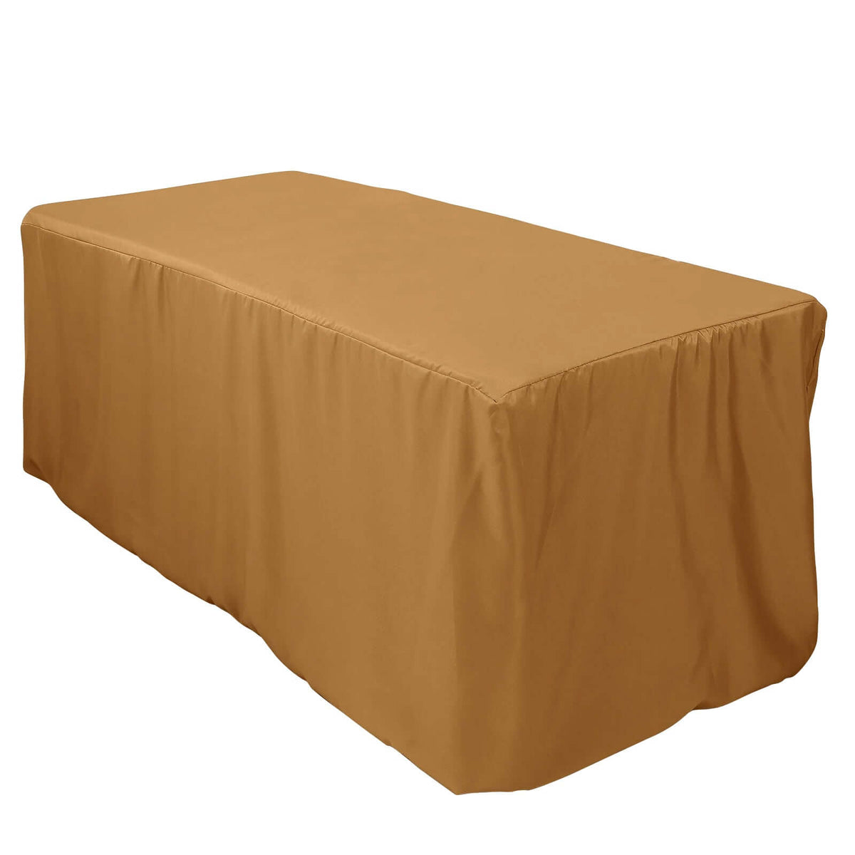 Fitted Polyester 72"x30" Rectangle Tablecloth Gold - Sleek and Durable for Events