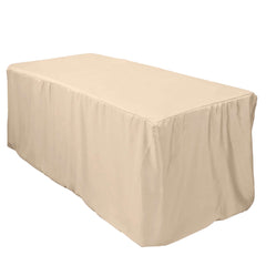 Fitted Polyester 72"x30" Rectangle Tablecloth Nude - Durable Table Cover