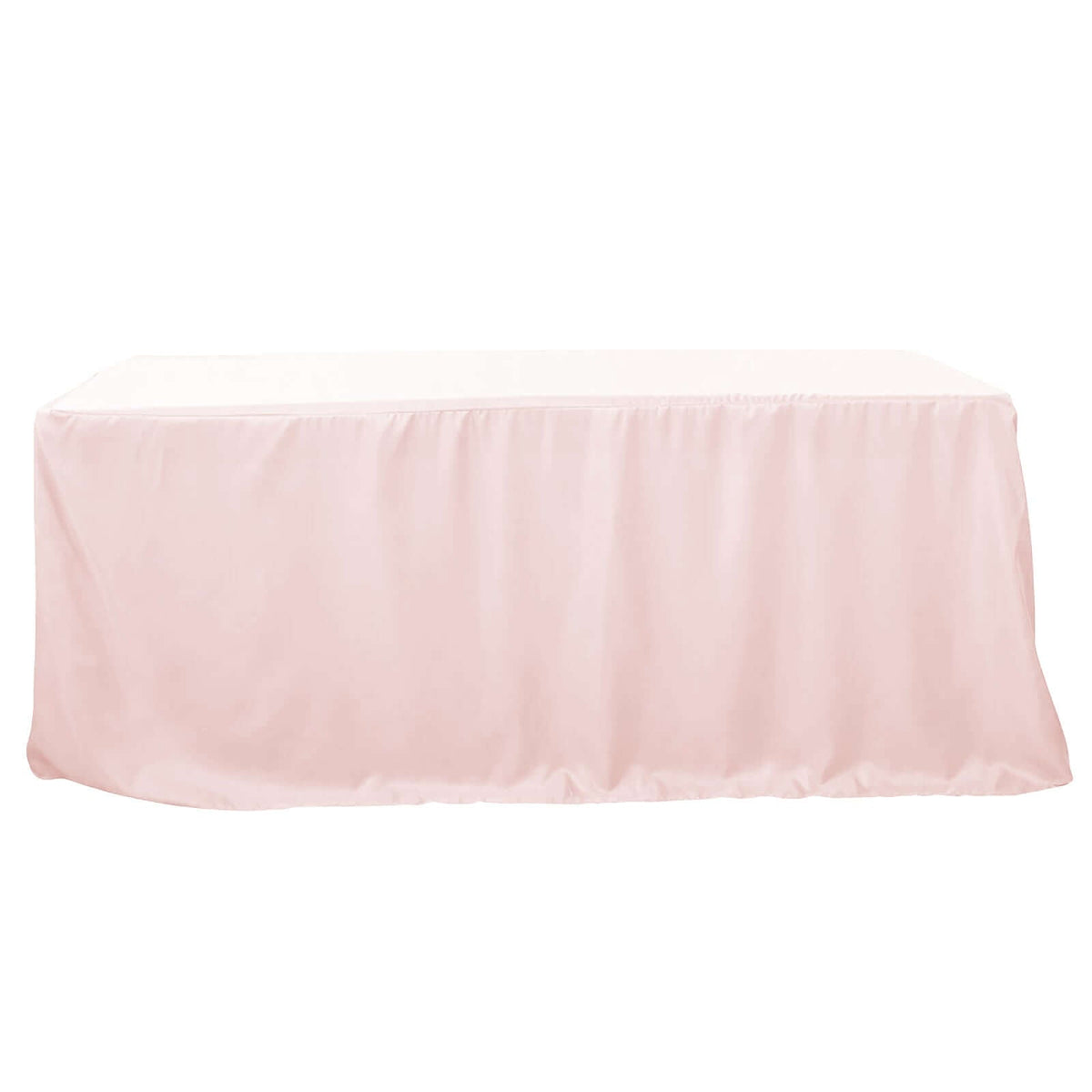 Fitted Polyester 96"x30" Rectangle Tablecloth Blush - Durable and Easy to Maintain Table Cover