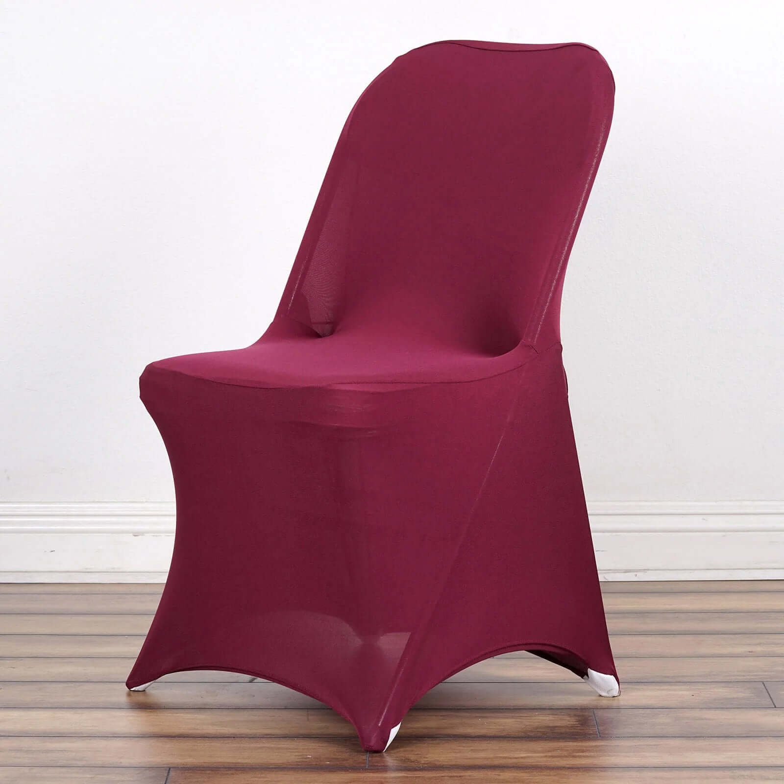10 Pack Stretch Spandex Chair Covers Burgundy for Folding Chairs - Durable 160GSM Fitted Slipcovers