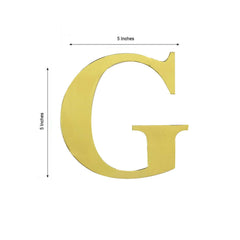 4 Pack 5" Metallic Gold Alphabet Stickers Banner, Customizable Stick on Gold Letters - G