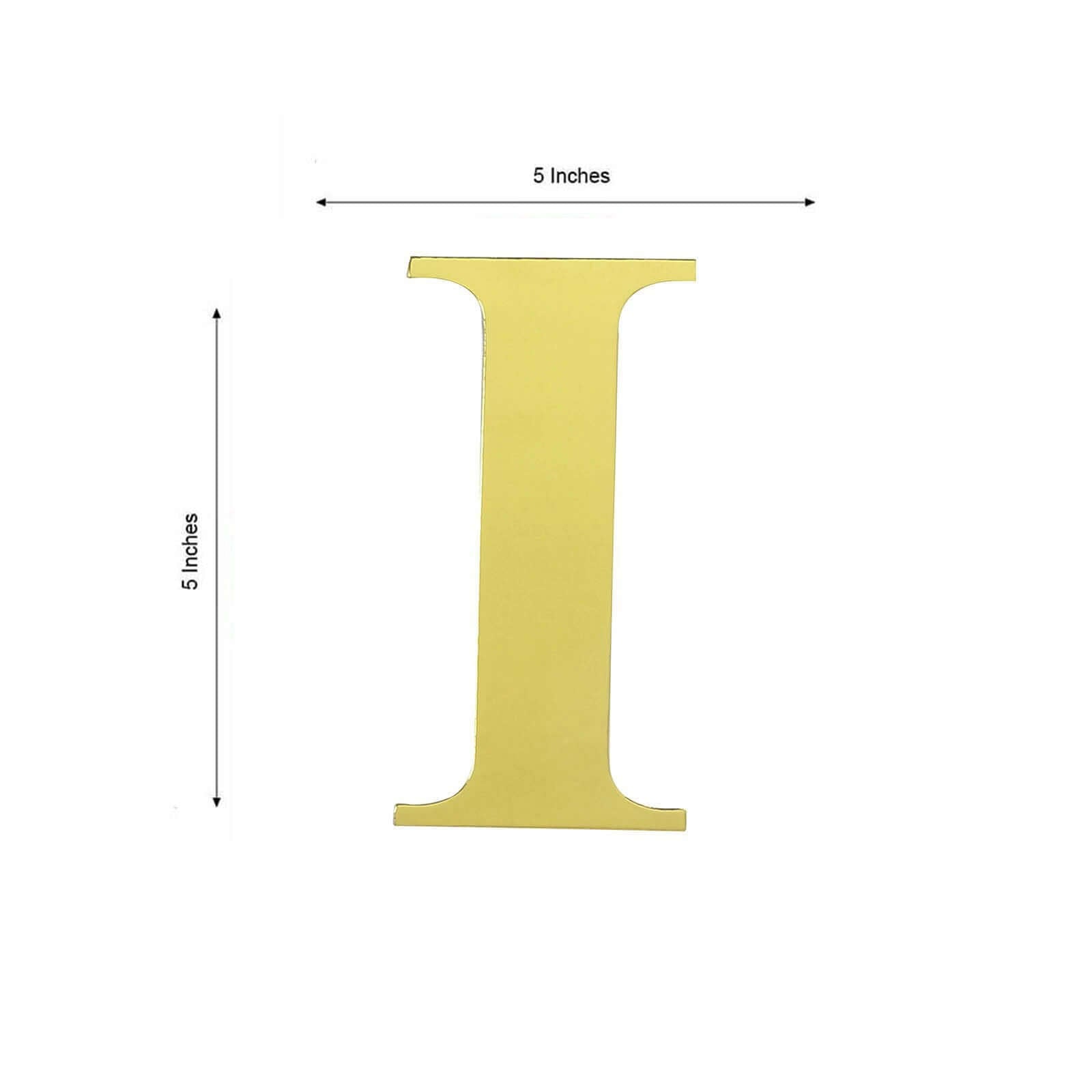 4 Pack 5" Metallic Gold Alphabet Stickers Banner, Customizable Stick on Gold Letters - I