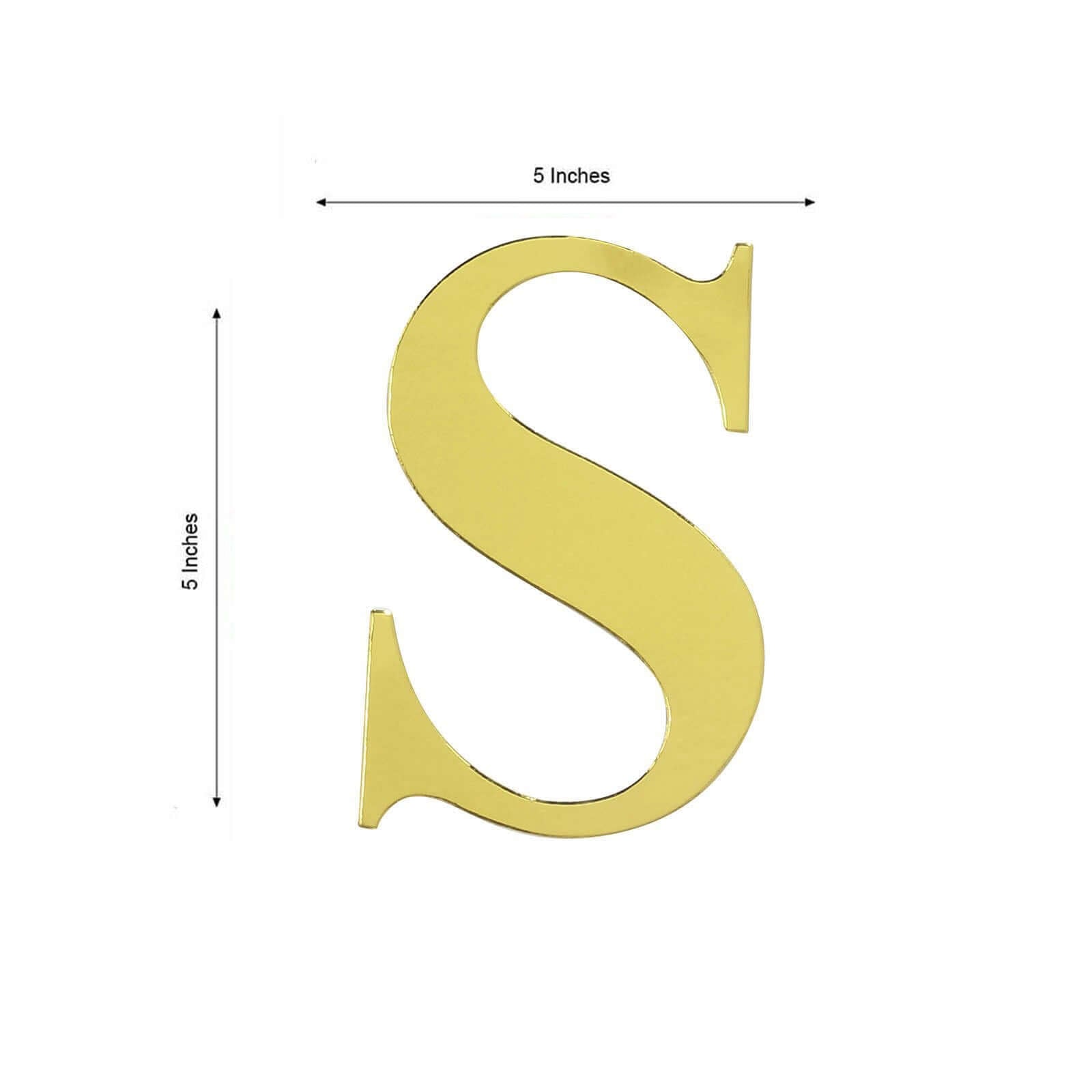 4 Pack 5" Metallic Gold Alphabet Stickers Banner, Customizable Stick on Gold Letters - S