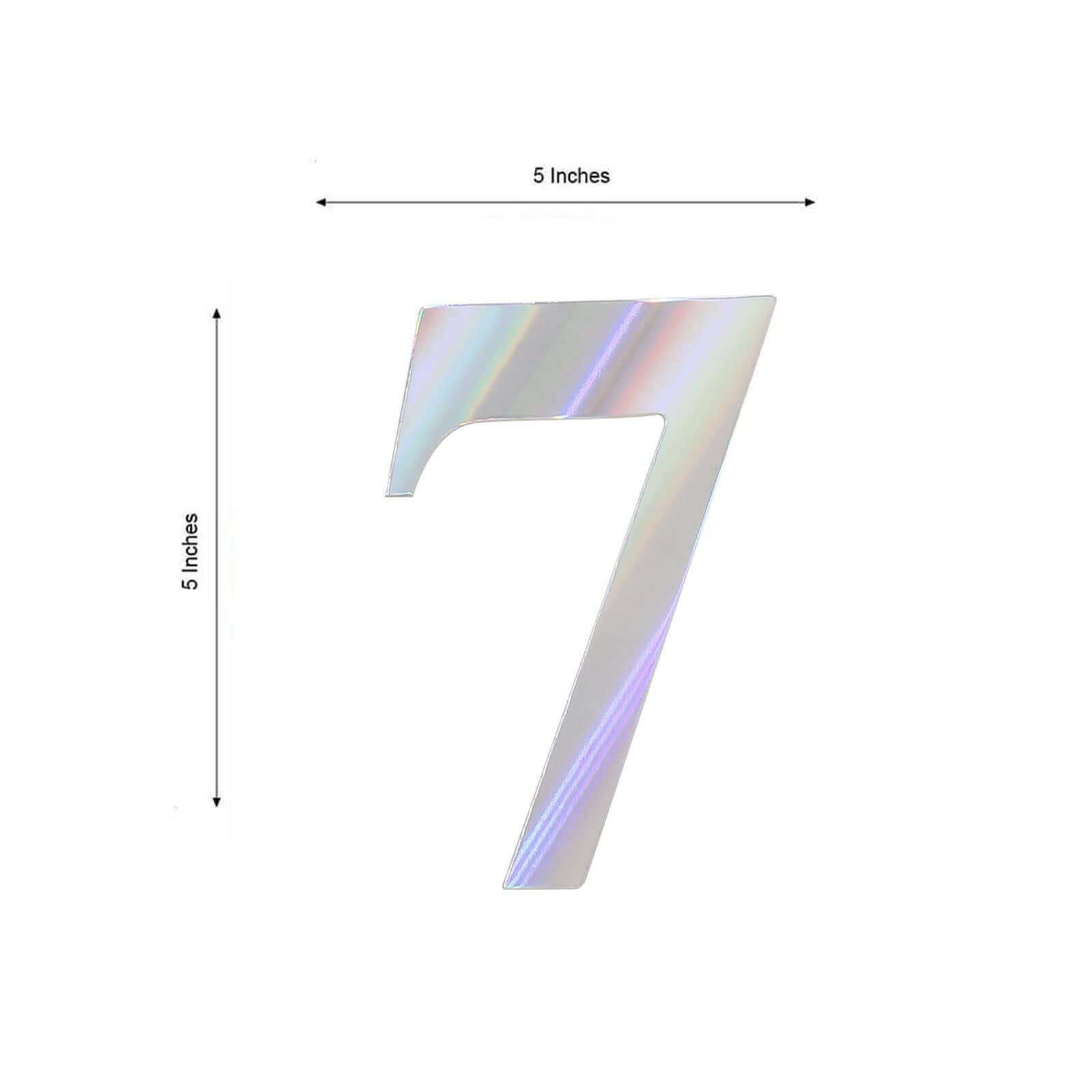 4-Pack Stickers Banner Custom 0-9 Number "7" Design Iridescent - Milestone Age and Date Stick-On Numbers 5"
