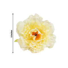 4-Pack Napkin Holders with Silk Peony Flower – Ivory Floral Napkin Rings for Dining Table Settings