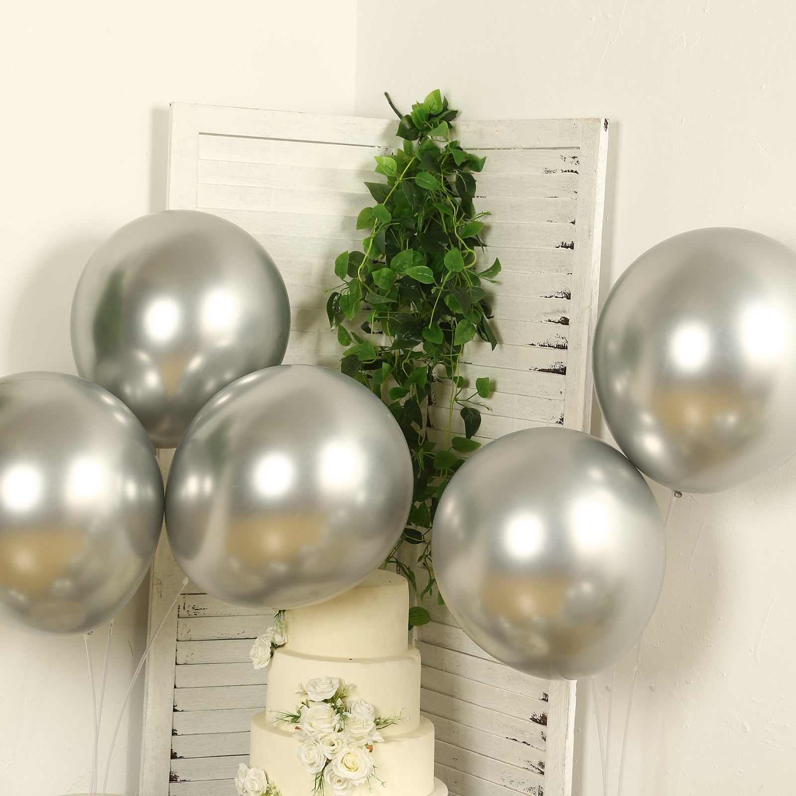 10 Pack Silver Biodegradable Balloons, 18" Thickened Extra Strong Eco-friendly Latex Helium Party Balloons