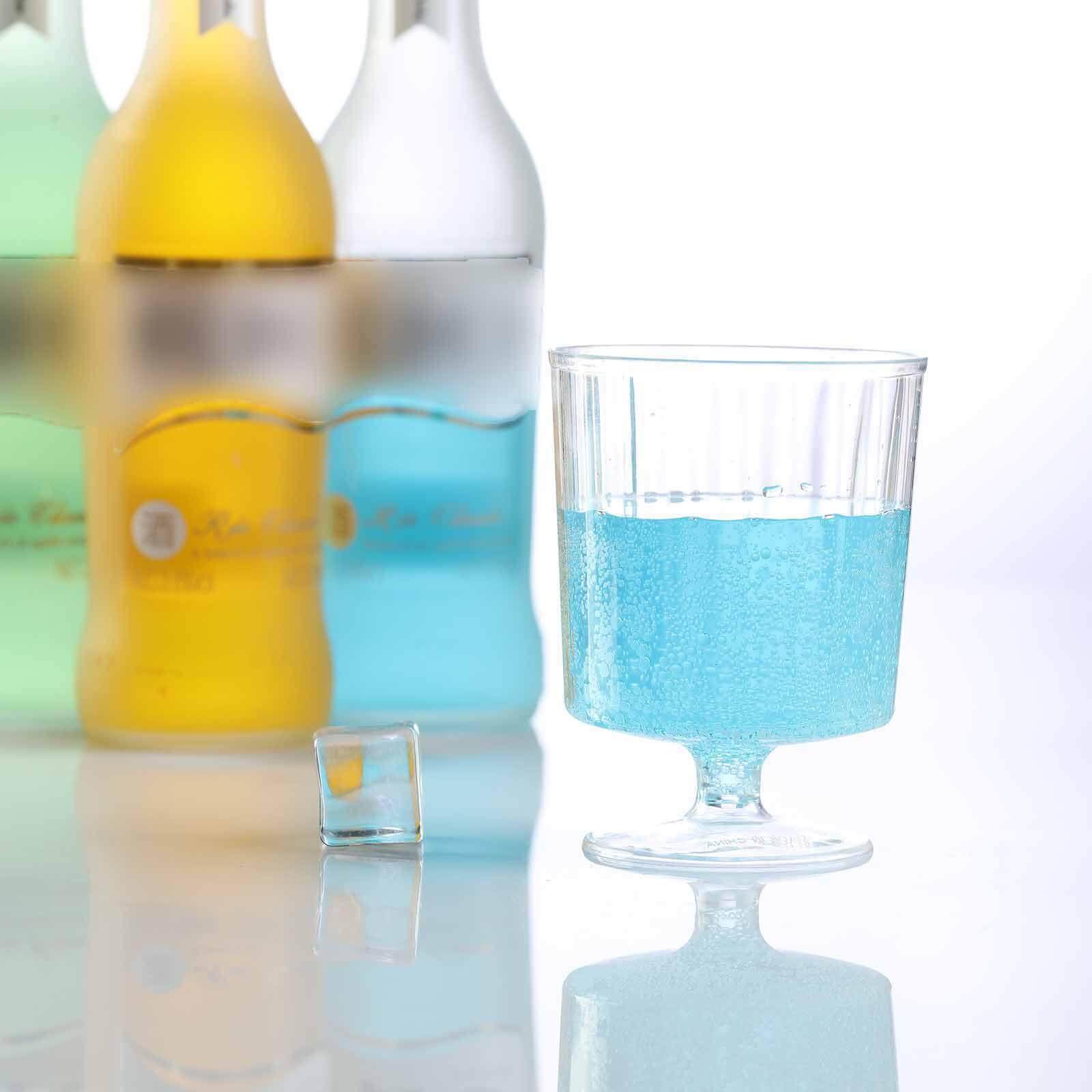 12-Pack Plastic Wine Glasses Clear Short Stem - Durable Disposable Drinkware for Wine 8oz