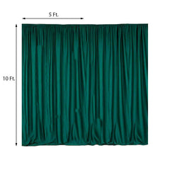 2 Pack Hunter Emerald Green Scuba Polyester Event Curtain Drapes, Durable Flame Resistant Backdrop Event Panels Wrinkle Free with Rod Pockets - 10ftx10ft