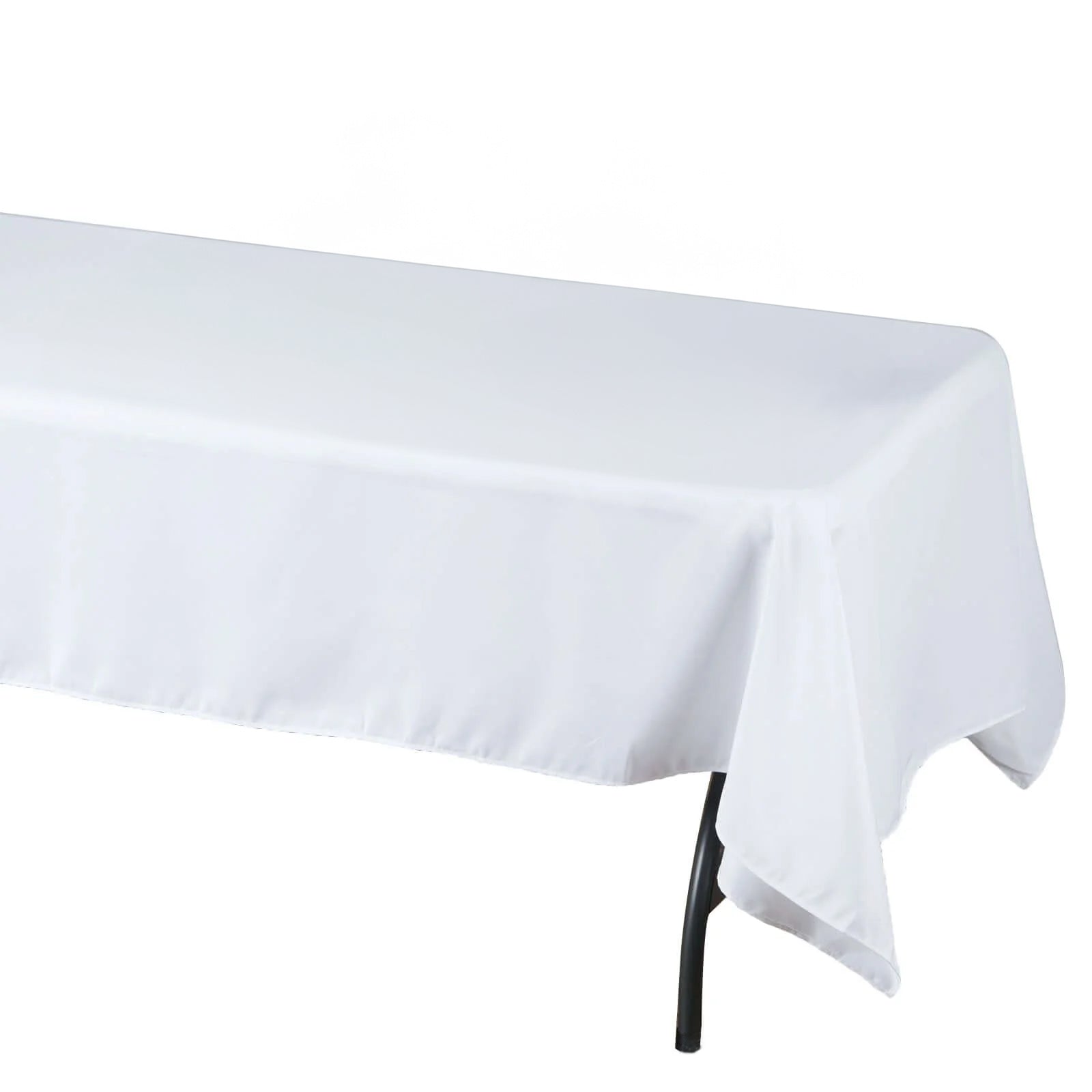 Fire Retardant Premium Polyester 60"x102" Rectangular Tablecloth White - Stylish High-Performance Table Cover for Large Gatherings