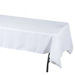 Fire Retardant Premium Polyester 60"x102" Rectangular Tablecloth White - Stylish High-Performance Table Cover for Large Gatherings