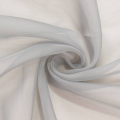 5ftx32ft Silver Chiffon Curtain Panel, Durable Flame Resistant Backdrop Ceiling Drapery With Rod Pocket