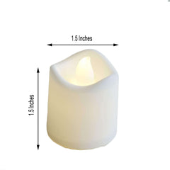 12-Pack LED Tealight Candles Mini Votive White Design - Battery Operated Flameless Lighting
