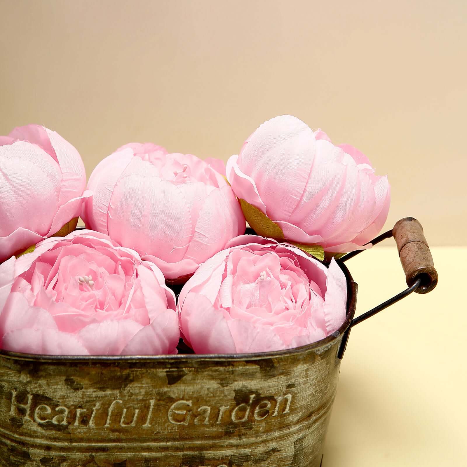 10-Pack Artificial Peony Flower Heads Pink - Versatile Faux Craft Flowers for DIY Event Styling Scrapbooking & Floral Arrangements 3"