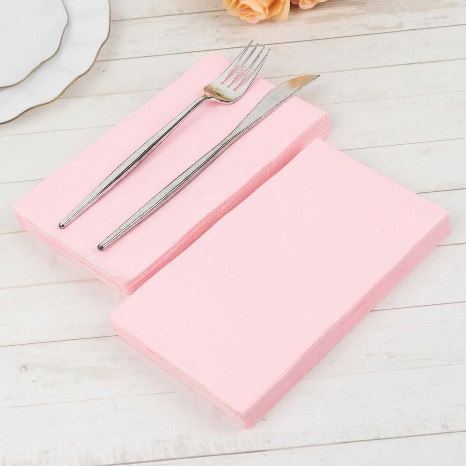 50-Pack Paper Napkins Pink - Soft Disposable 2-Ply Dinner Napkins for Weddings