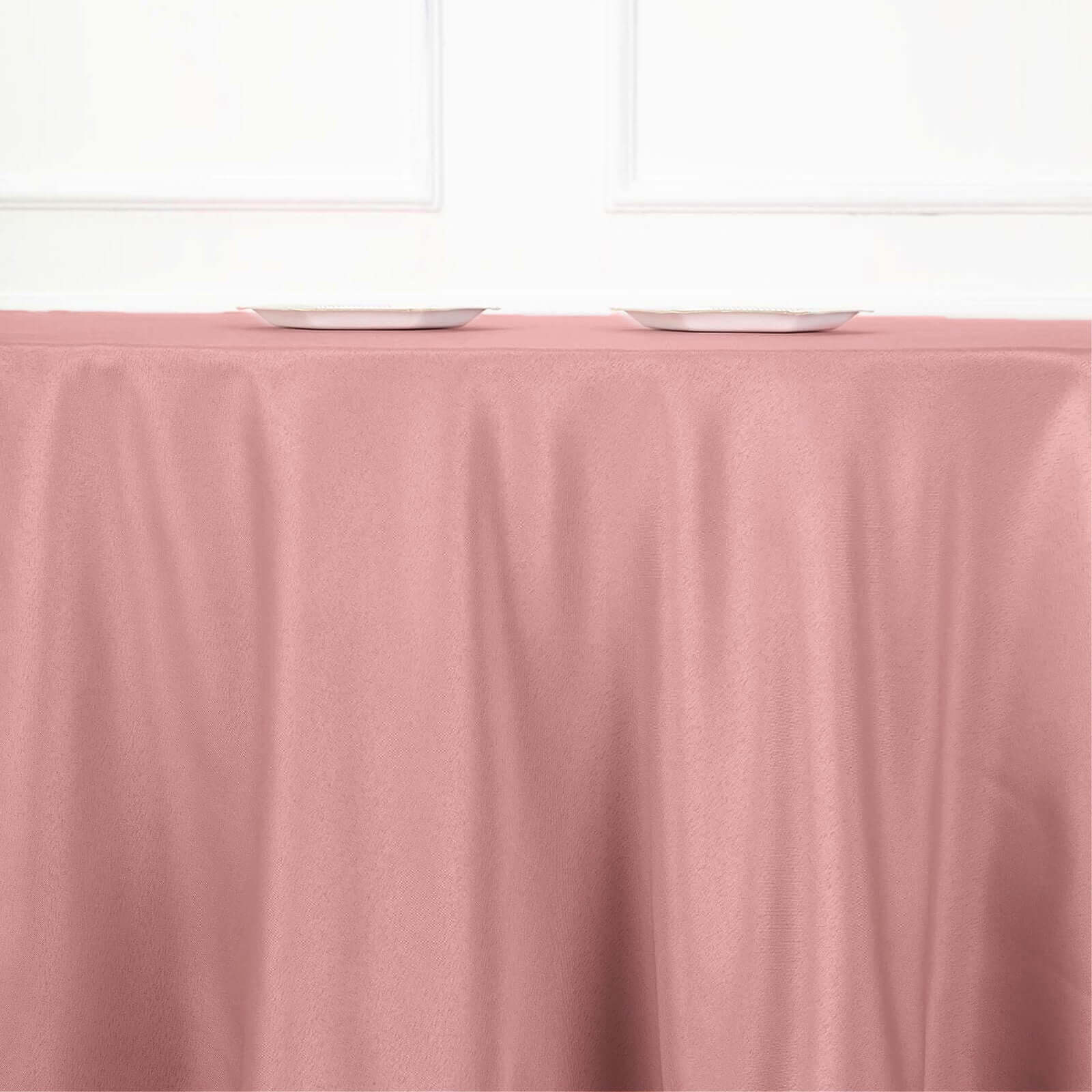 Polyester 108" Round Tablecloth Dusty Rose - Wrinkle-Resistant Table Cover