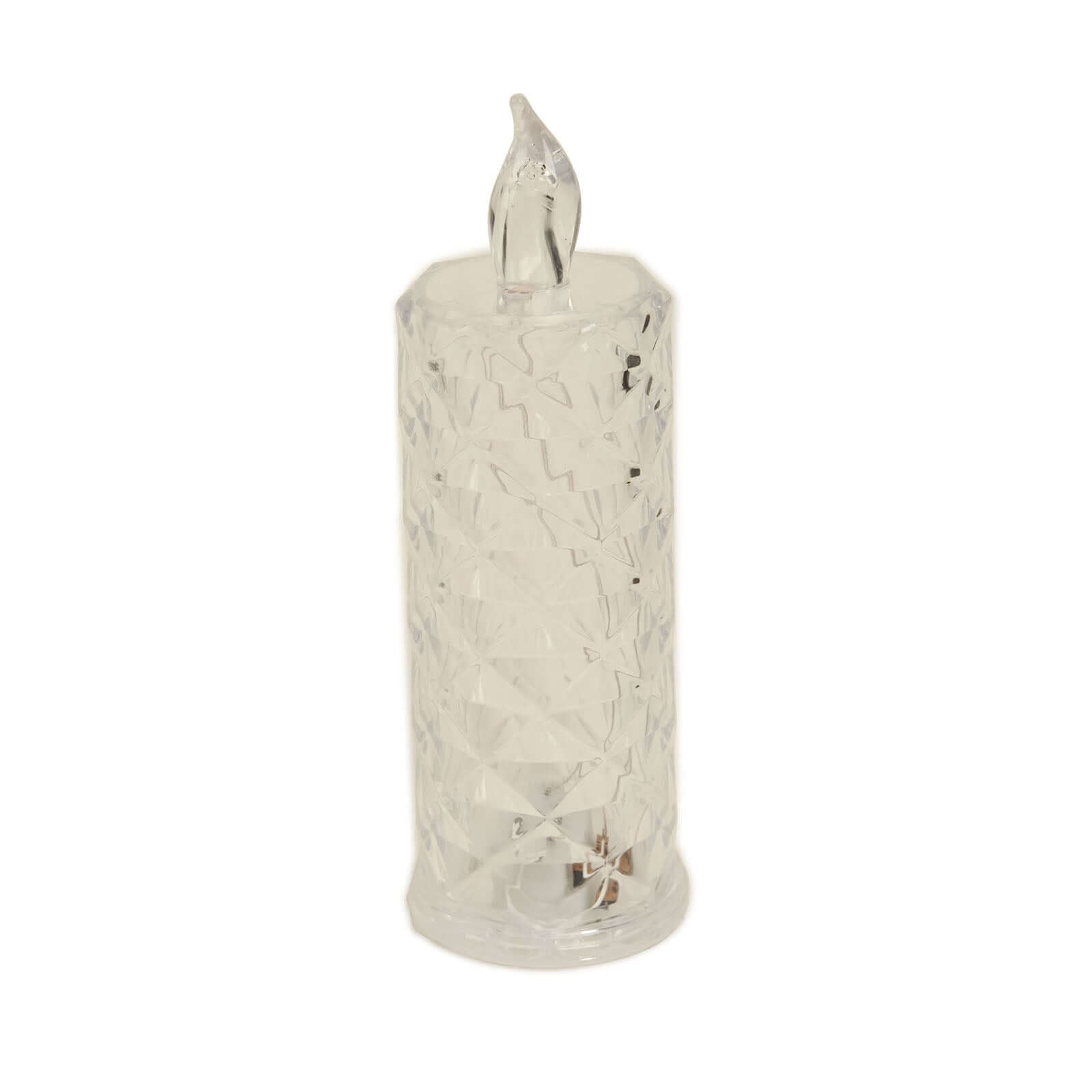 3-Pack LED Flameless Candle Lights Rose Halo Acrylic Diamond Pattern Warm White - Pillar Lamps 6"