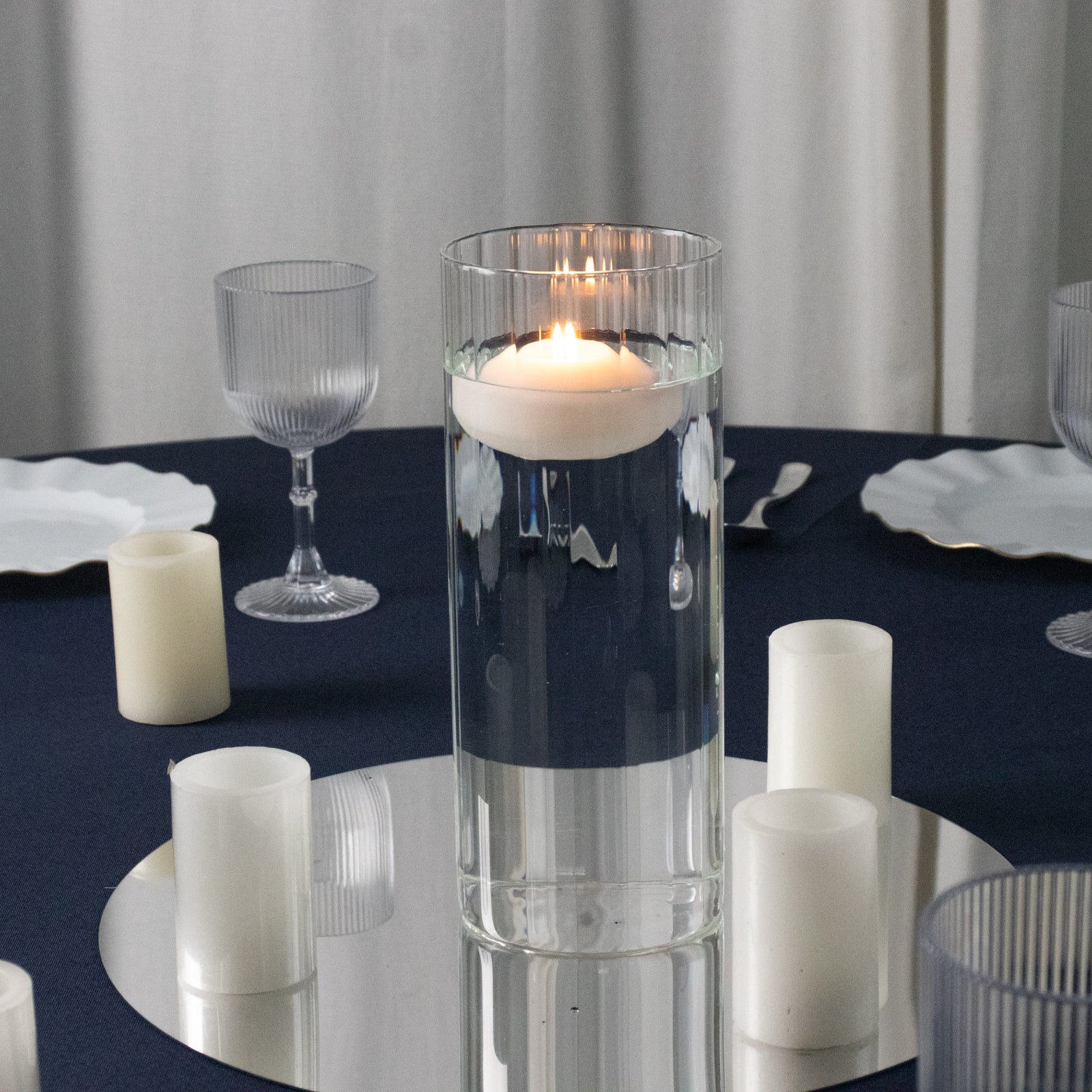 10" Ribbed Cylinder Glass Vases – 12 Pack Clear Flower Vases for Table Centerpieces, Home & Wedding Decor