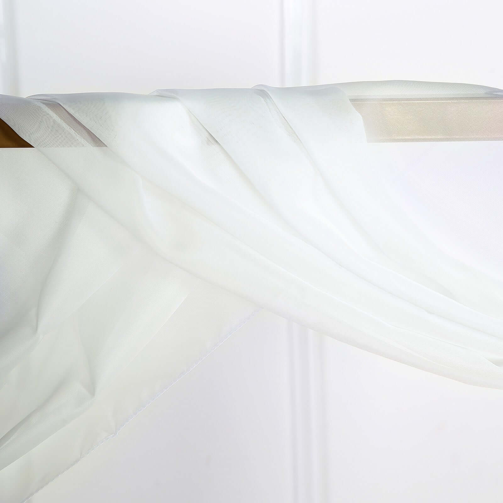 18ft Ivory Sheer Organza Wedding Arch Drapery Fabric, Window Scarf Valance