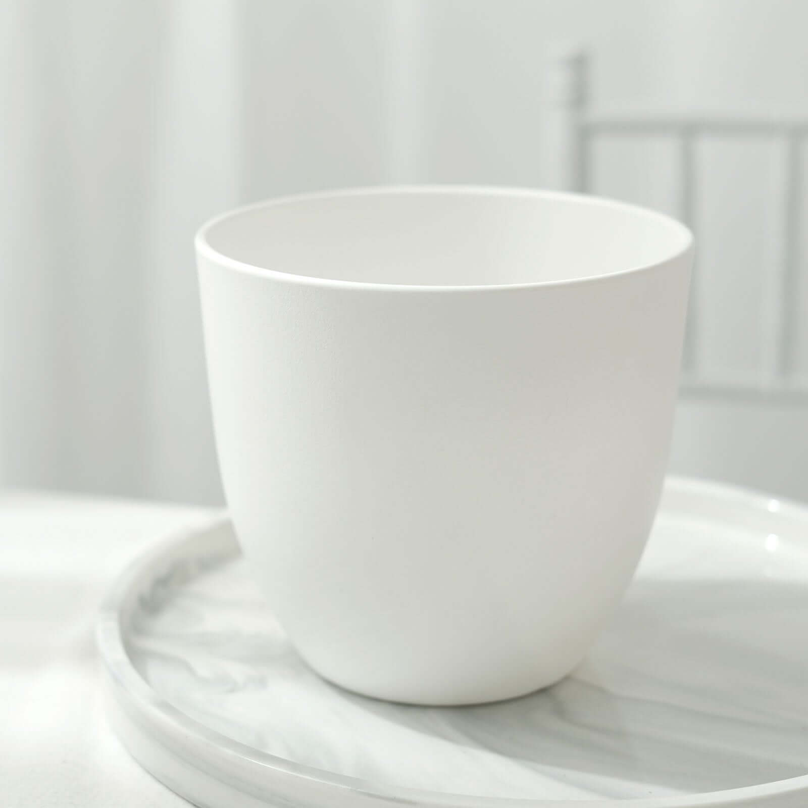 2-Pack Planter Pots Indoor Macrame Holder Design White - Plastic Plant Pots 5.5"