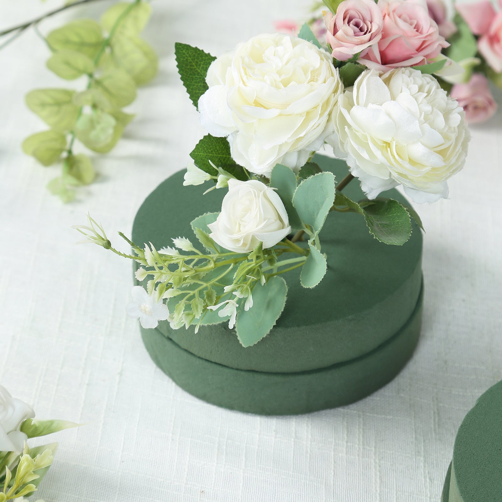 6 Pack Green Large Floral Foam Blocks for Artificial Flowers, 6" Round Wet Styrofoam Bricks Artificial Flower Arrangement Craft Supplies