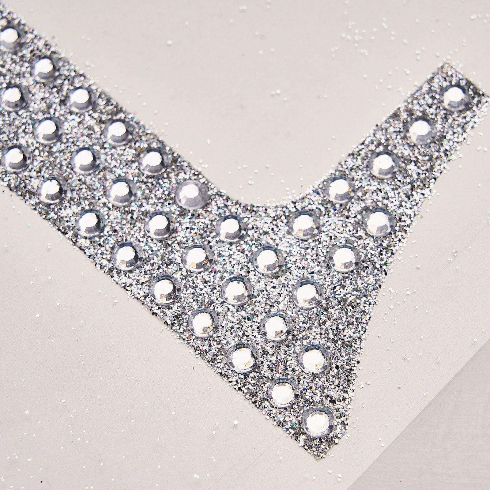 Decorative Rhinestone Number "0" Stickers, Glitter Adhesive Craft Numbers Silver DIY Sparkle Embellishments 8"