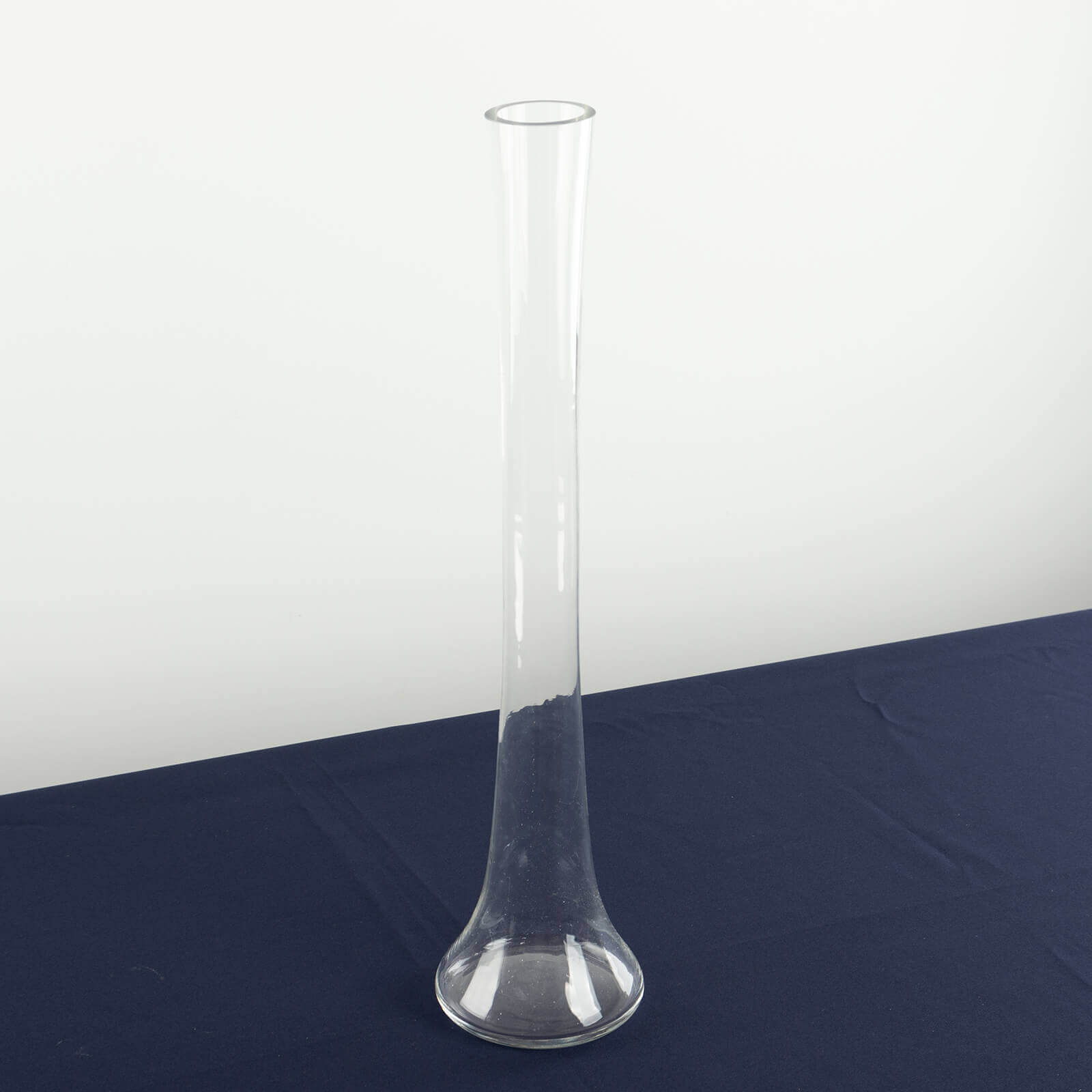 6-Pack Glass Eiffel Tower Vases Clear with Round Base - Tall Skinny Flower Bud Wedding Centerpieces 20"