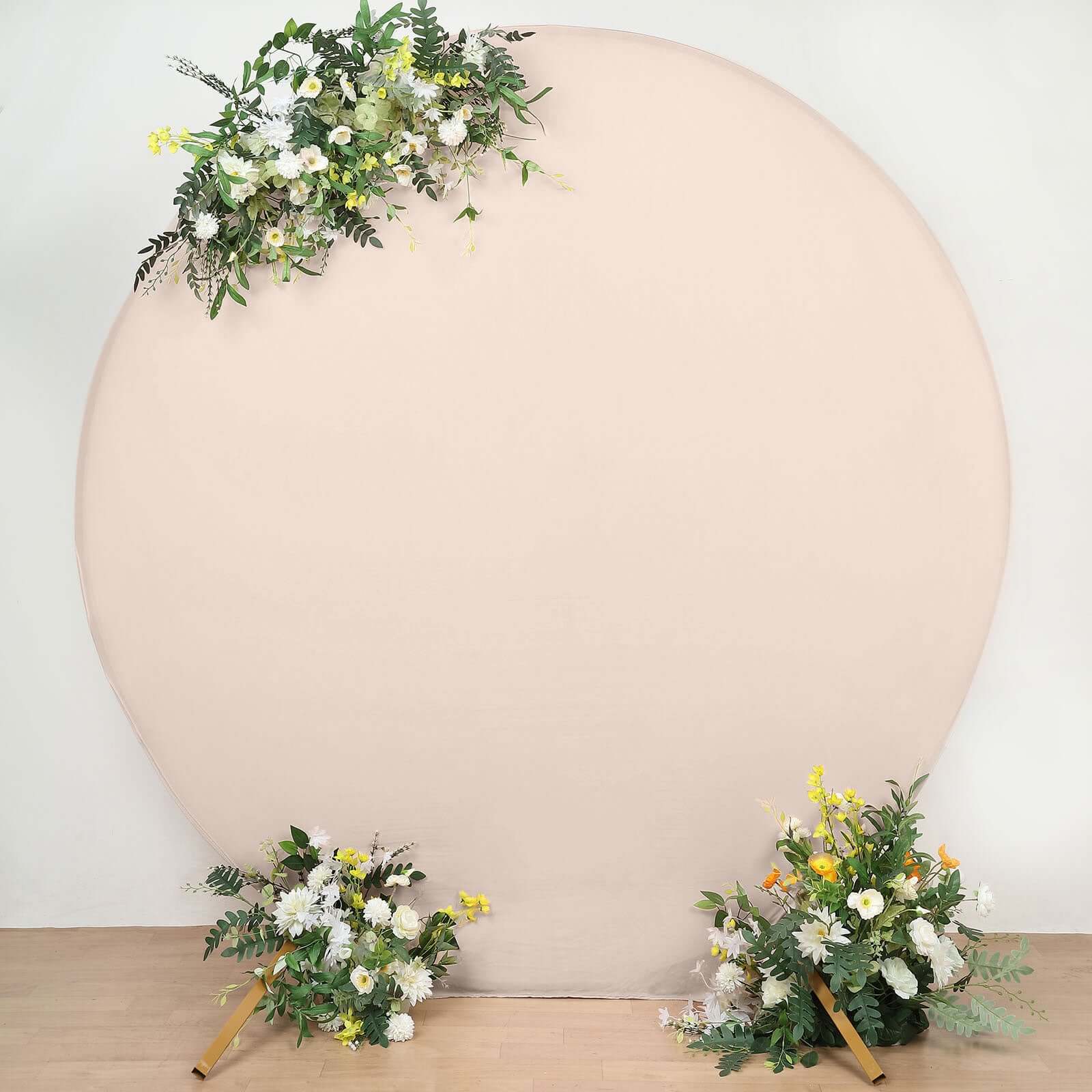 7.5ft Matte Blush Round Spandex Fit Party Backdrop Stand Cover
