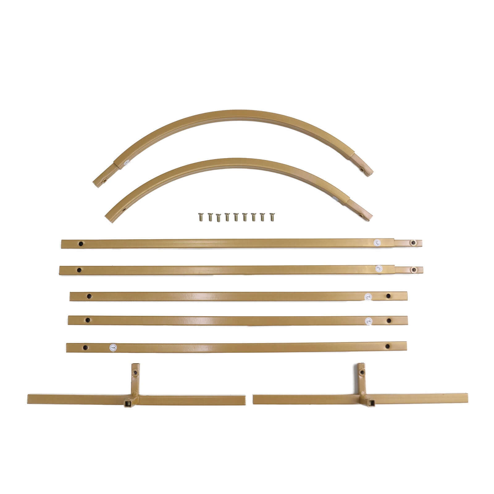 Set of 4 Gold Metal Wedding Arch Chiara Backdrop Stand Floral Display Frame With Round Top