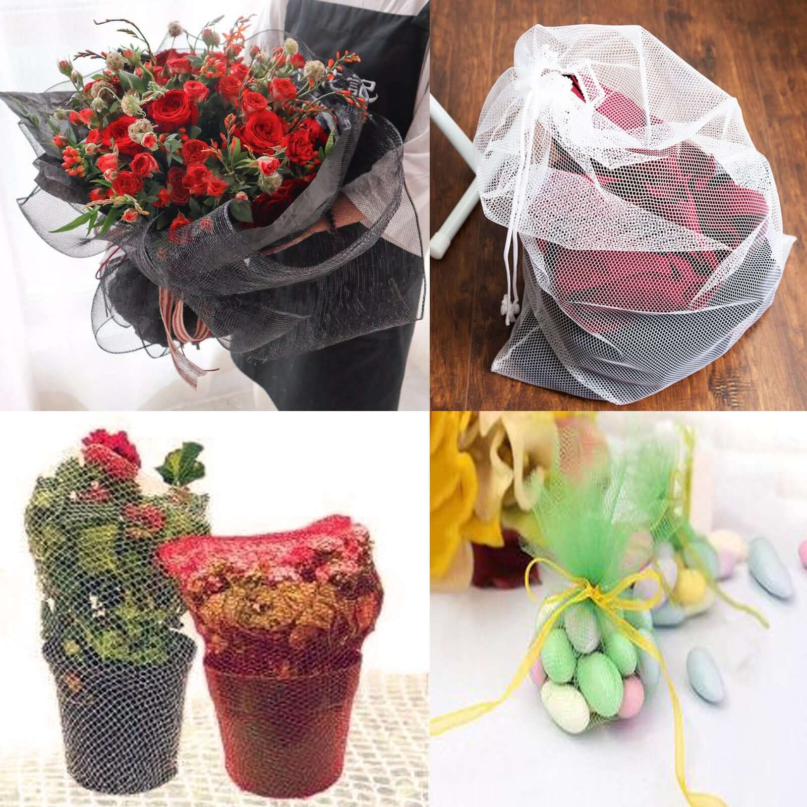 19"x10 Yards Apple Green Polyester Hex Deco Mesh Netting Fabric Roll