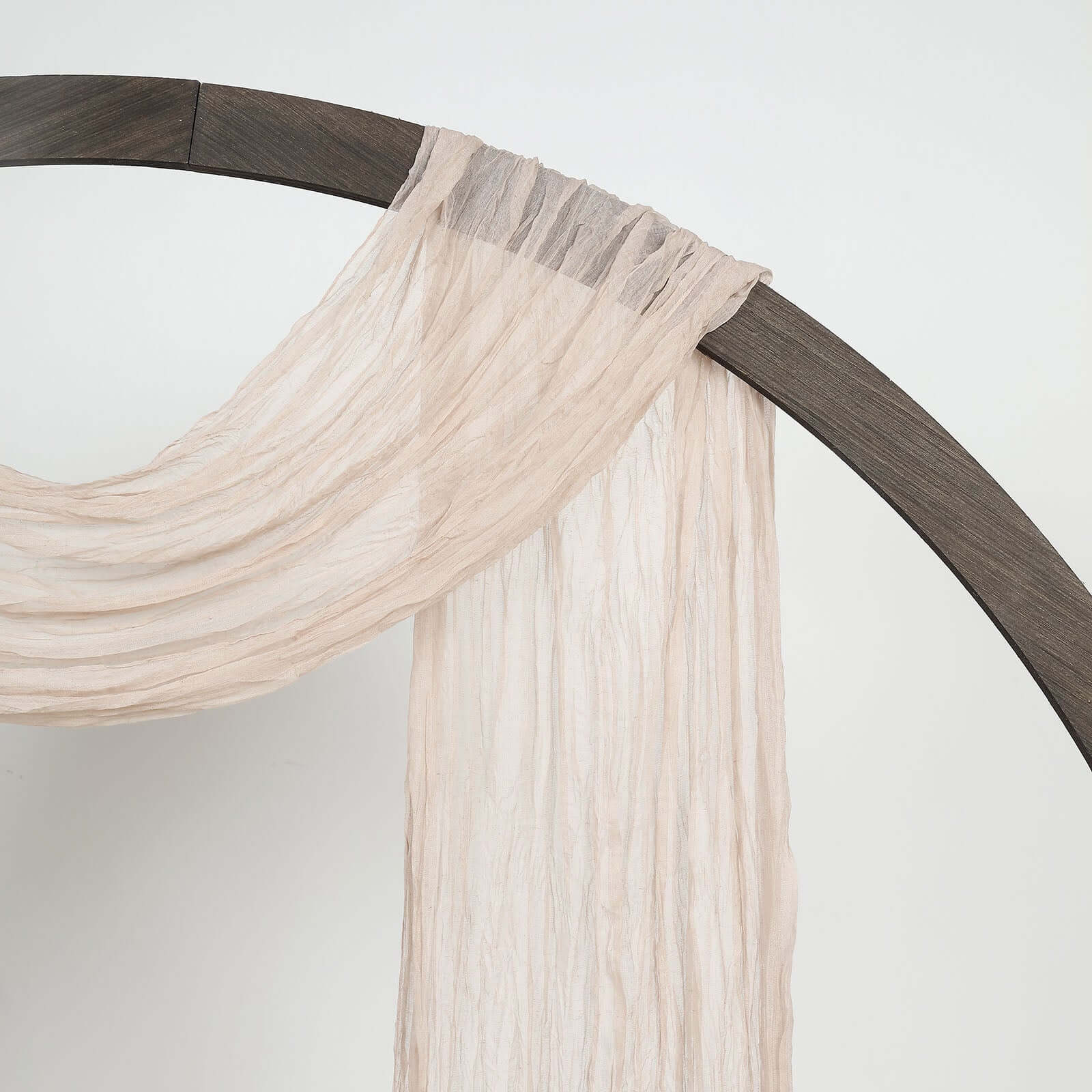 20ft Nude Beige Gauze Cheesecloth Fabric Wedding Arch Drapery, Window Scarf Valance, Boho Decor Arbor Curtain Panel