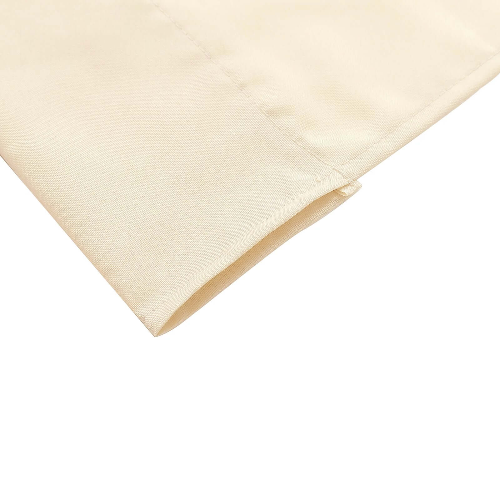 2 Pack Beige Polyester Event Curtain Drapes, 10ftx8ft Backdrop Event Panels With Rod Pockets 130 GSM