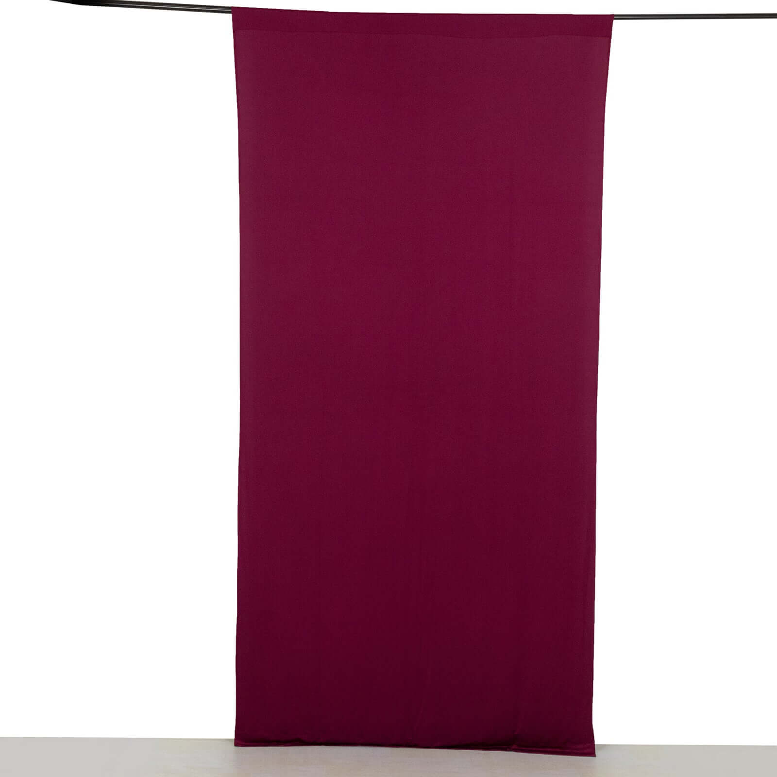Burgundy 4-Way Stretch Spandex Event Curtain Drapes, Wrinkle Free Backdrop Event Panel with Rod Pockets - 5ftx10ft