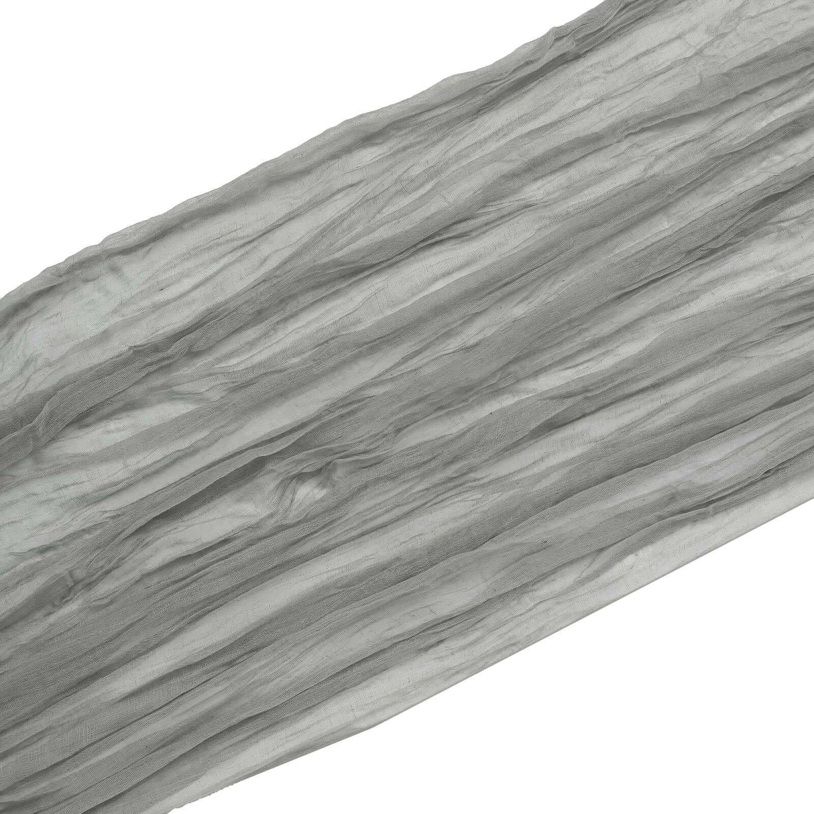 20ft Gray Gauze Cheesecloth Fabric Wedding Arch Drapery, Window Scarf Valance, Boho Decor Arbor Curtain Panel