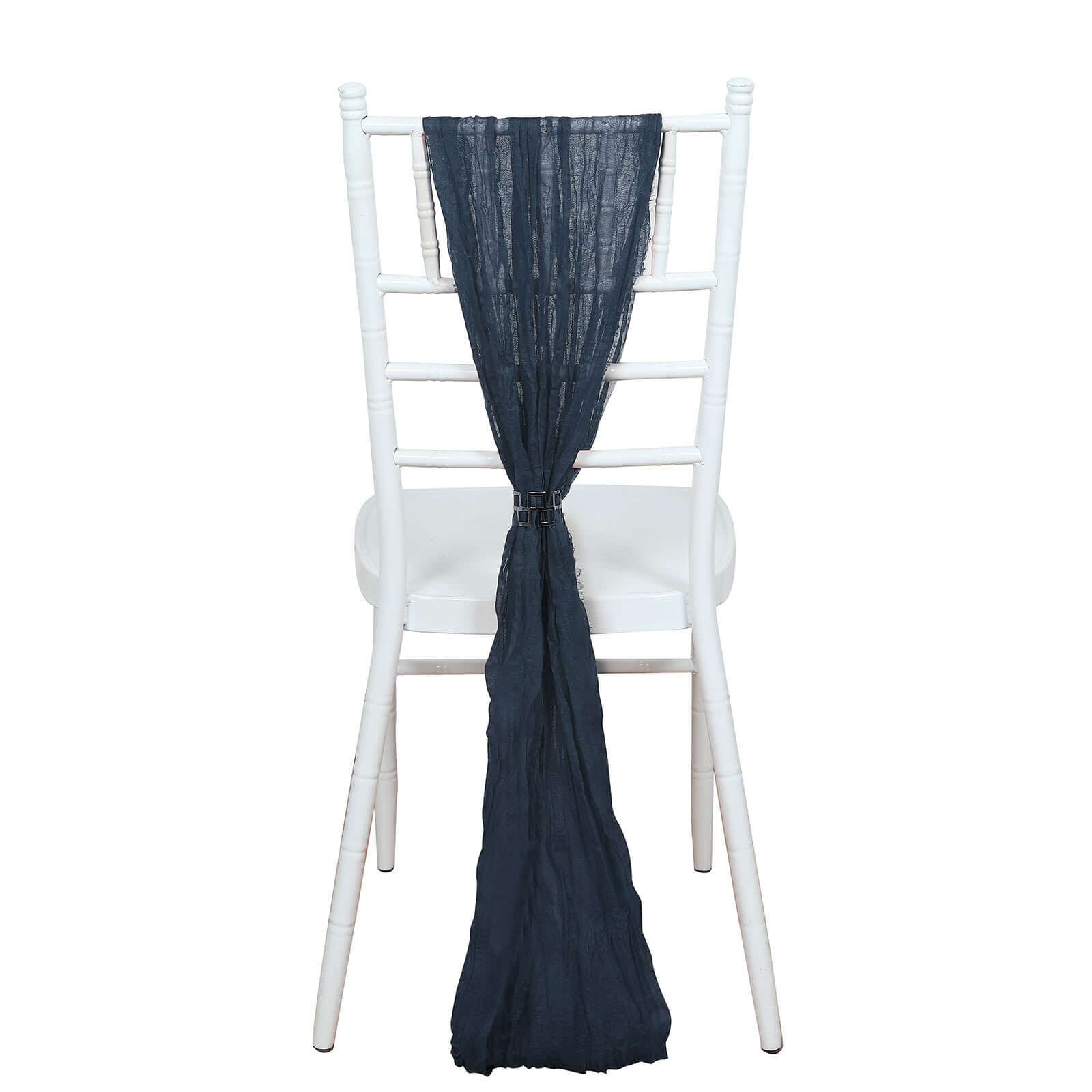 5 Pack Cheesecloth Gauze 16"x88" Chair Sashes Navy Blue - Boho Chair Decorations