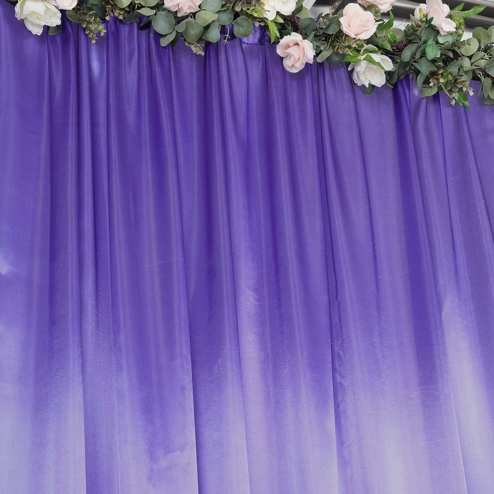 8ftx10ft Purple Satin Event Curtain Drapes, Backdrop Event Panel