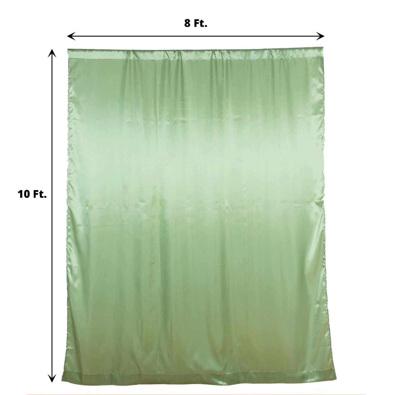 8ftx10ft Sage Green Satin Event Curtain Drapes, Backdrop Event Panel