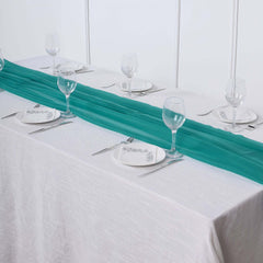 Chiffon 6ft Table Runner Turquoise - Flowy & Lightweight Table Decor