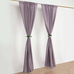 2 Pack Violet Amethyst Polyester Event Curtain Drapes, 10ftx8ft Backdrop Event Panels With Rod Pockets 130 GSM