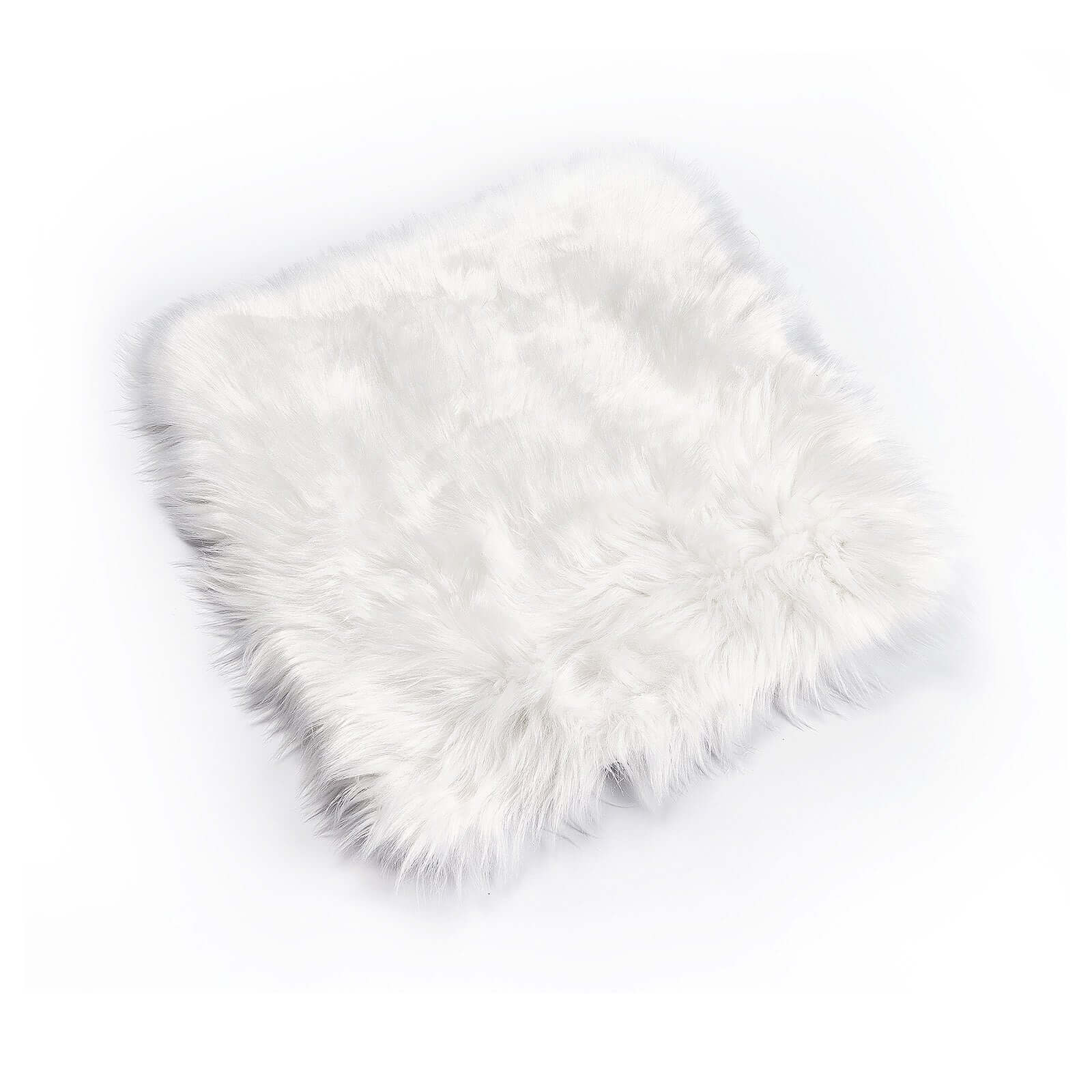 Faux Sheepskin 20" Cushion Cover with Soft Plush Finish White - Stylish Small Shag Area Rug for Events