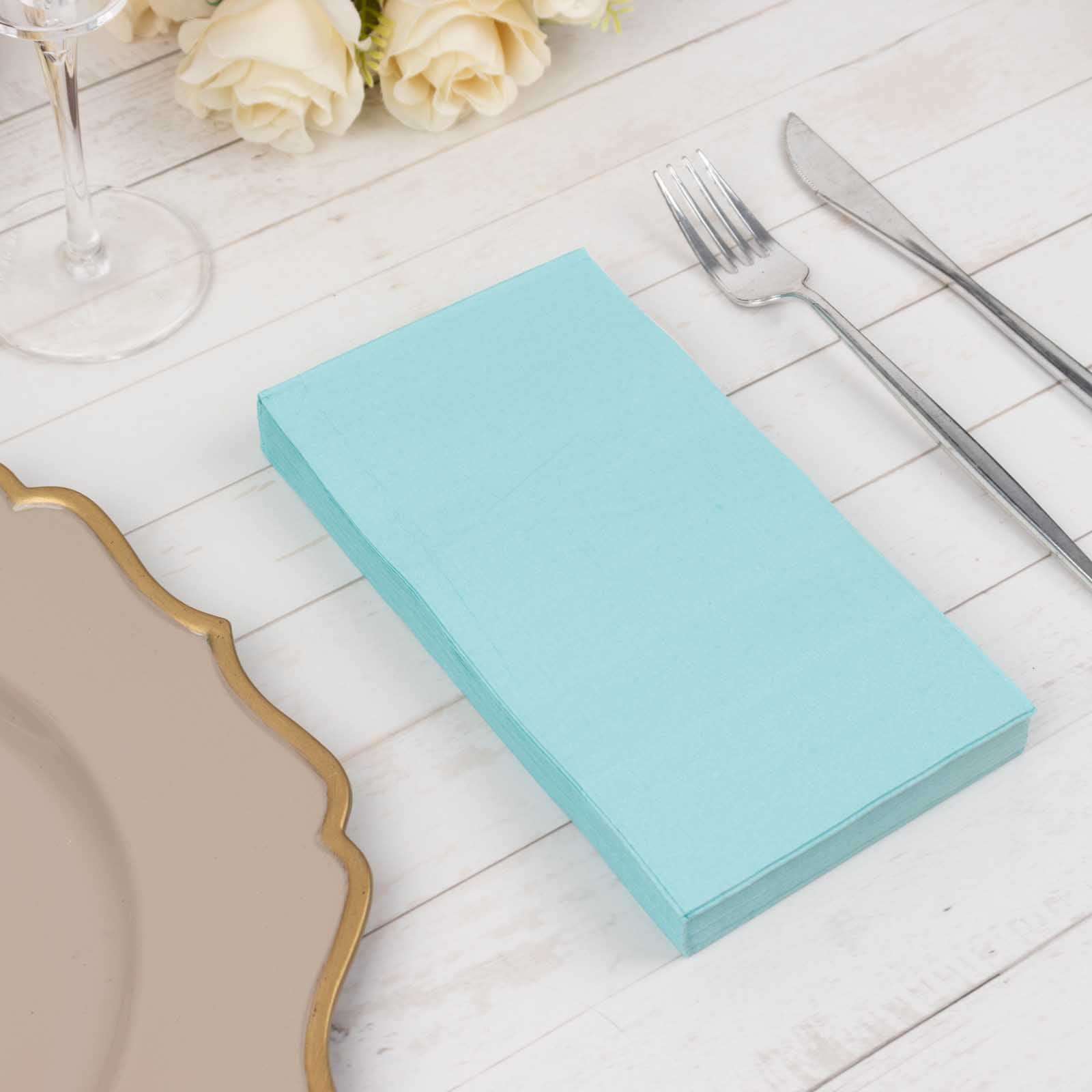 50-Pack Paper Napkins Baby Blue - Soft Disposable 2-Ply Dinner Napkins for Weddings