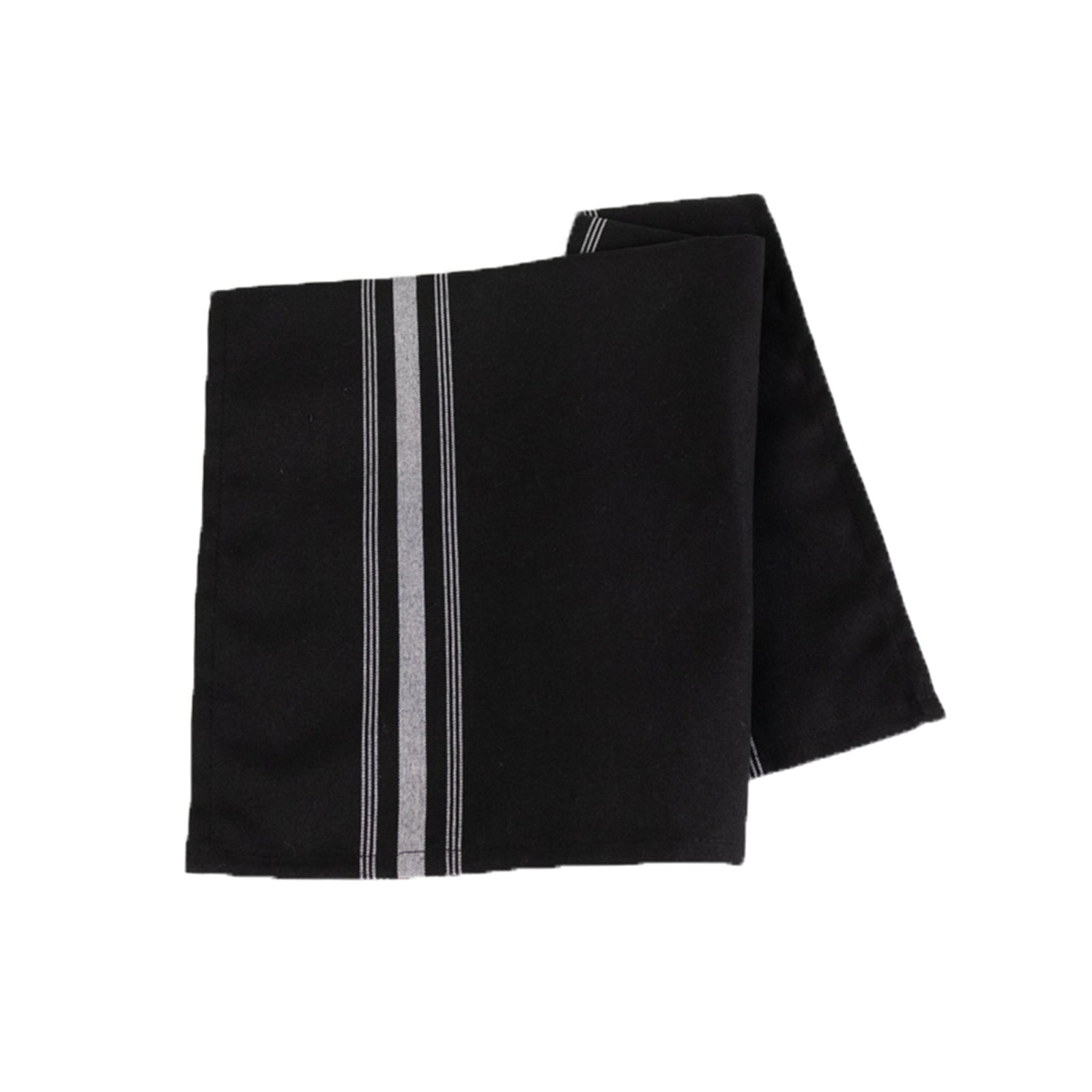 10 Pack Premium Spun Polyester 18"x22" Napkins Black/White Bistro Style - Highly Absorbent Cotton-Like Feel Cloth Napkins