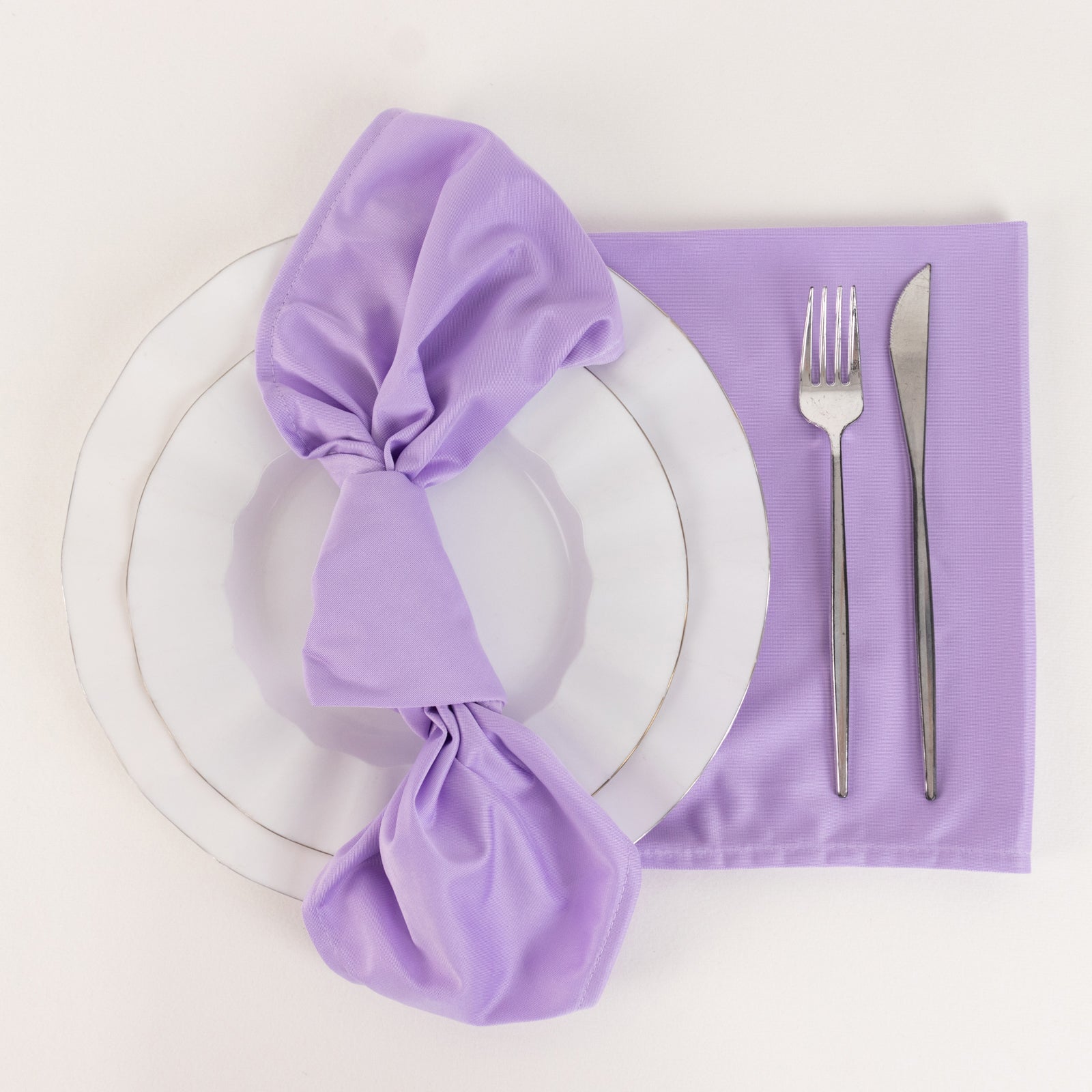 5 Pack Scuba 20"x20" Napkins Lavender Lilac - Durable & Reusable Dinner Napkins
