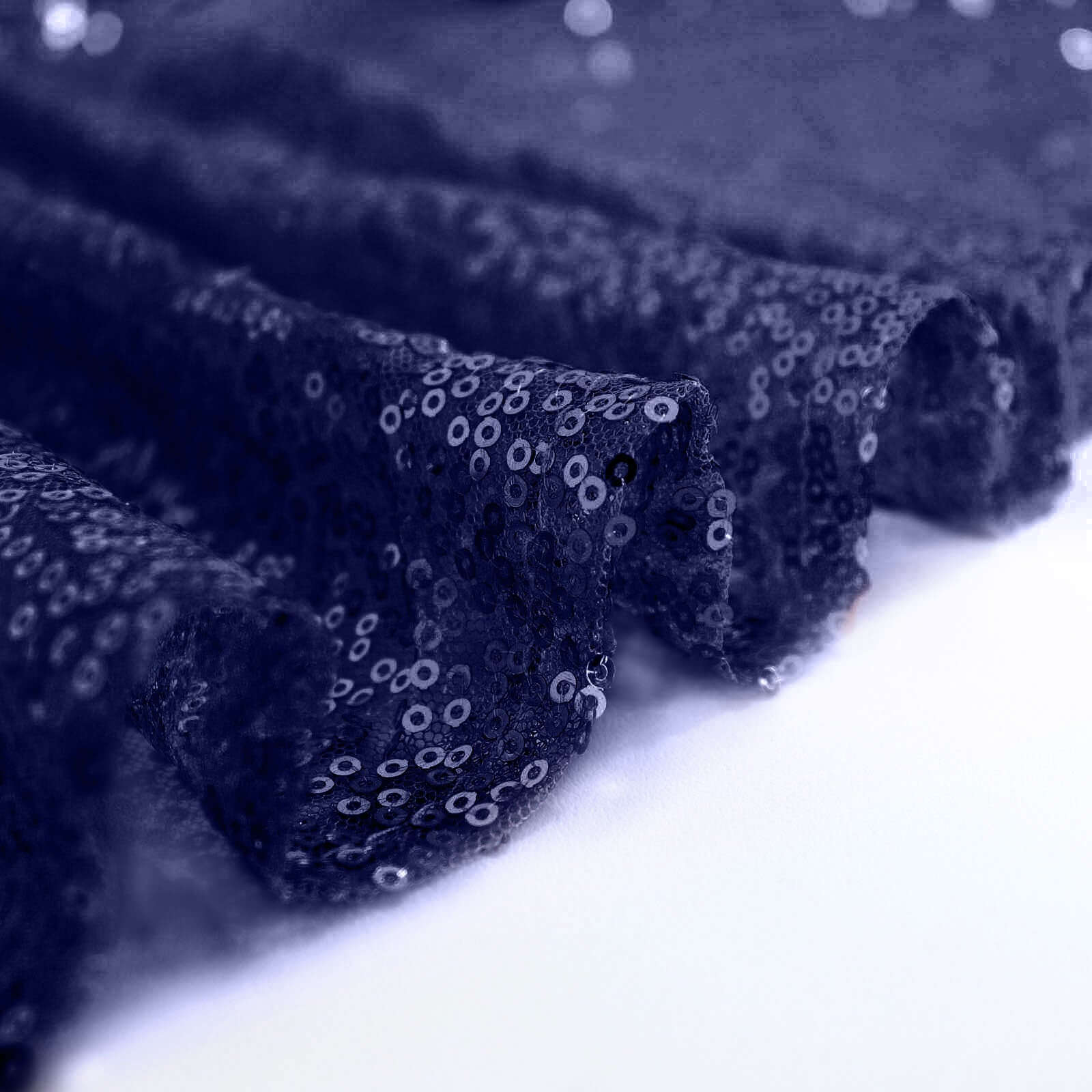 Sequin 120" Round Tablecloth Navy Blue - Seamless Glittering Table Cover