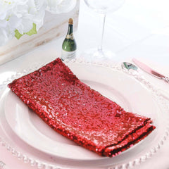 Sequin 20"x20" Napkin Red - Shimmering Dinner Napkin